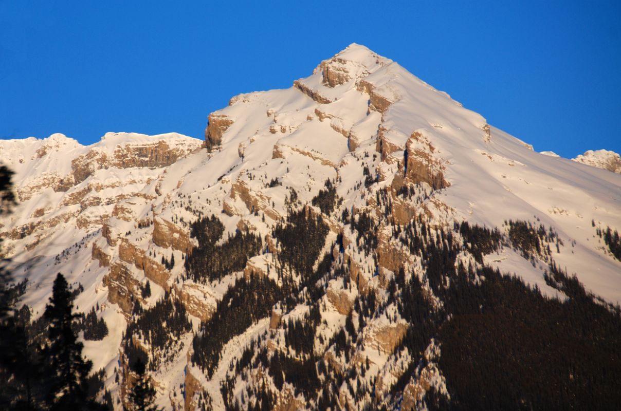15 Massive Mountain Close Up Early Morning From Trans Canada Highway Just After Leaving Banff Towards Lake Louise In Winter